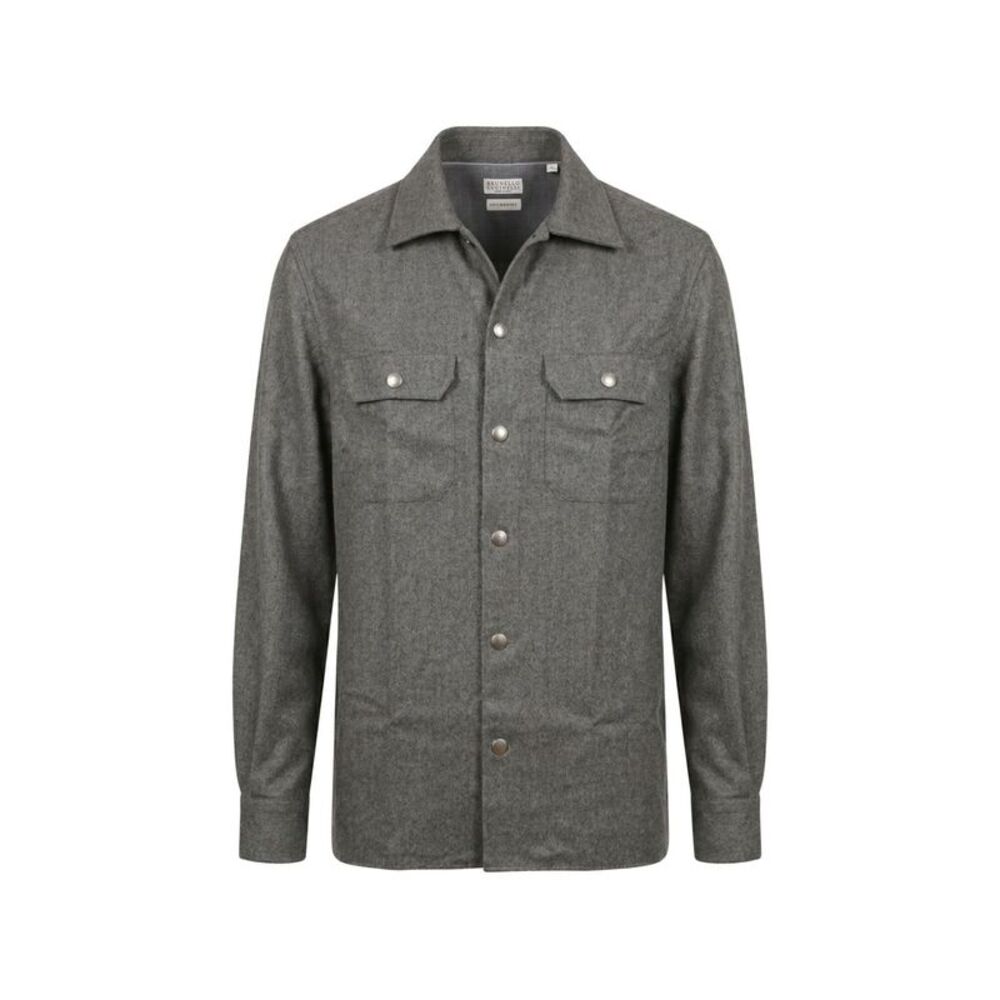 Brunello Cucinelli Men Wool Shirt